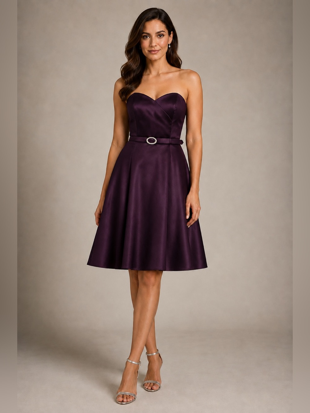 Alfred Angelo #7047 strapless sweetheart fit & flare satin formal dress Sz 10 - Picture 1 of 7